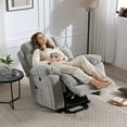 thumbnail image 6 of Bonzy Home Oversized Power Lift Recliner — Electric Lift Chair with Massage & Lumbar Heat, USB Port, Cup Holders & Side Pockets, Light Gray, 6 of 9