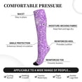 thumbnail image 2 of Pofeuu Lilac Glittering Print Compression Socks for Women & Men Circulation - Best Support for Nurses,Running,Athletic,Sports, 2 of 7