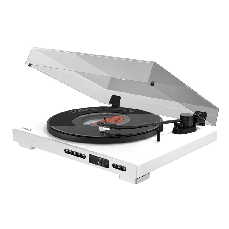 Mixx Analog Plus 2-in-1 Vinyl Record/CD Player with 2-Speed Belt