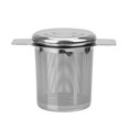 thumbnail image 1 of Tea Infuser with Lid Stainless Steel Coffee Herb Mesh Filter Double Handle Loose Leaf Tea Strainer, 1 of 8