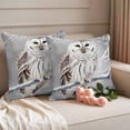 thumbnail image 2 of Winter Owl Outdoor Waterproof Pillow Covers, Country Birds Animal Tree Branches Snow Decorative Square Throw Pillowcase Sofa Cushion Sham for Patio/Couch/Chair, 16"x16" 2 Pack, 2 of 8