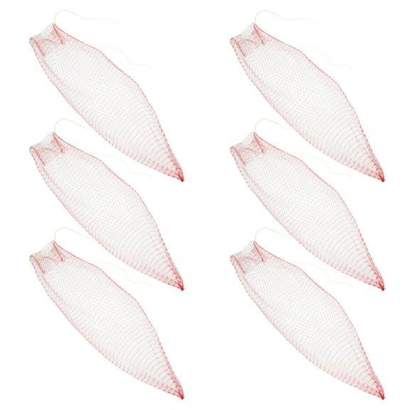 Worgeous 100pcs Reusable Mesh Produce Bags Drawstring Portable Elastic Watermelon Nets For Vegetable Fruits Onions Eggs Grocery Storage