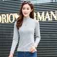 thumbnail image 2 of New Arrival Grils T-Shirts Plus Size 5XL Autumn Modal Fabric High Collar Long Sleeve Slim Fit and Versatile Tops for Women Tops, 2 of 5