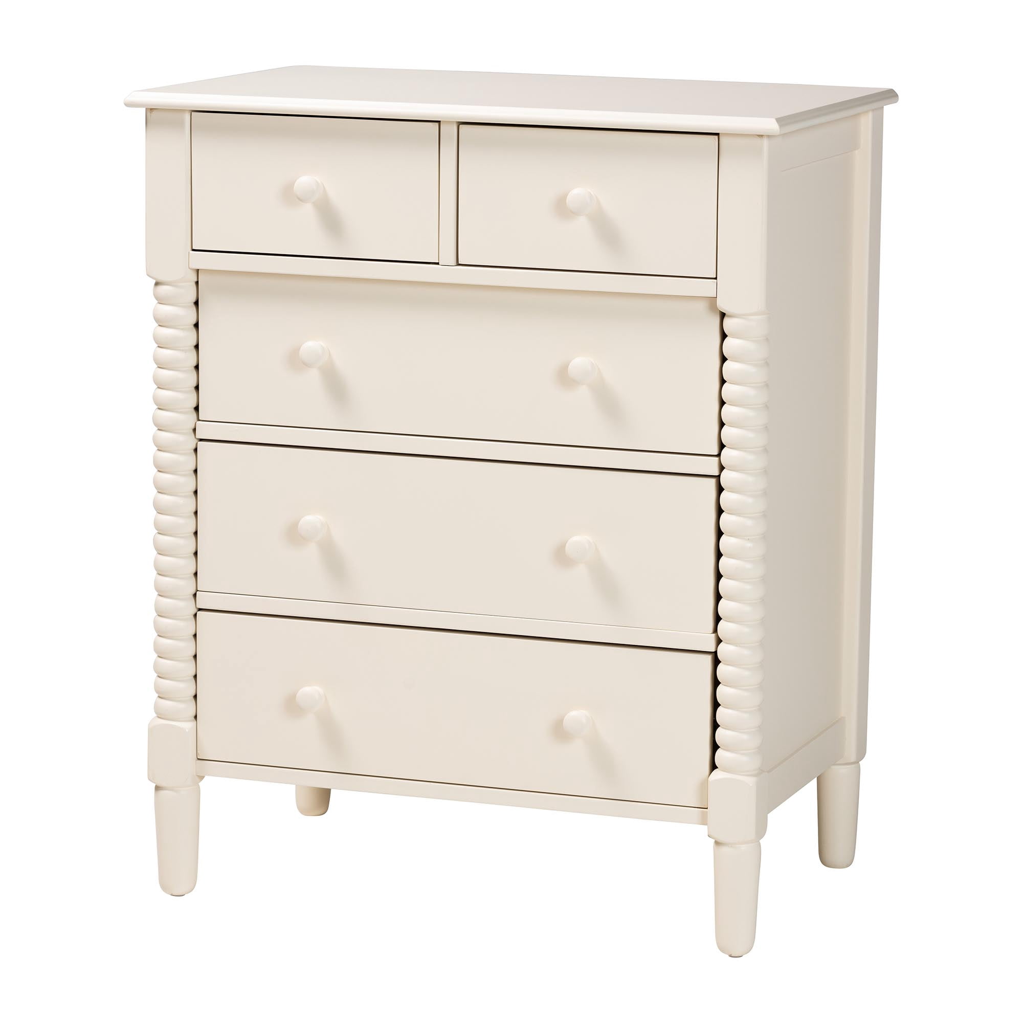 Baxton Studio Braith Farmhouse Bedroom Set, Queen, Ivory