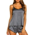 thumbnail image 2 of Skksst Womens Satin Silk Pyjamas Set Nightwear Cami Shorts 2PCS Pjs Sleepwear, 2 of 4