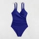 thumbnail image 3 of Trajes de Baño de Corte Alto para las Mujeres de Verano Color Sólido Traje de Baño de Correa sin Espalda, Nylon Spandex con Cojín de Pecho sin Cables, 3 of 6
