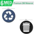 thumbnail image 2 of Recycle and Trash Logo Stickers (6 Pack)- Textures Design - for Metal or Plastic Garbage cans, containers and Bins - Indoor & Outdoor - Home or Office - Premium (Denim, Medium), 2 of 7