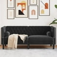 thumbnail image 1 of vidaXL Chesterfield Sofa with Bolsters 2-Seater Black Velvet, 1 of 5