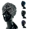 thumbnail image 4 of Head Wrap Ethnic High Elasticity Printed Women Headscarf Bonnet India Hat Turbante Hair Accessories, 4 of 8