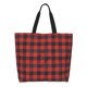 thumbnail image 1 of Fotbe Red Black Plaid Bolsa Tote Estética de Lona con Estampado para Mujer - Bolsa Reutilizable de Hombro Casual para Vacaciones, Compras, Trabajo y Gimnasio, 1 of 8