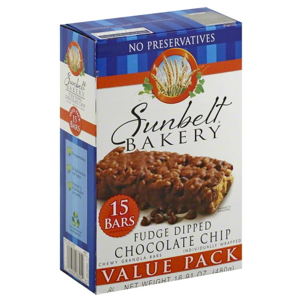 Sunbelt Bakery Chewy Granola Bars, Fudge Dipped Chocolate Chip, 15 Ct