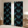 thumbnail image 2 of Feelyou Moth Skull Curtains Pack of 2 (42x84 Each), Hippie Style Curtains Blackout, 2 of 6