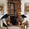 thumbnail image 5 of Cuervos emplumados que parecen cuervos realistas, cuervos emplumados negros de pájaro, decoración de Halloween, decoraciones de fiesta espeluznantes, 5 of 5