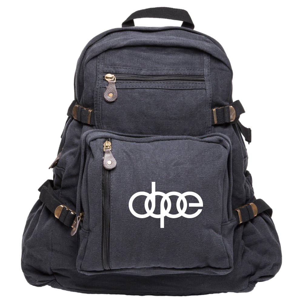 Dope Audi Car Heavyweight Canvas Backpack Bag in Black, Large
