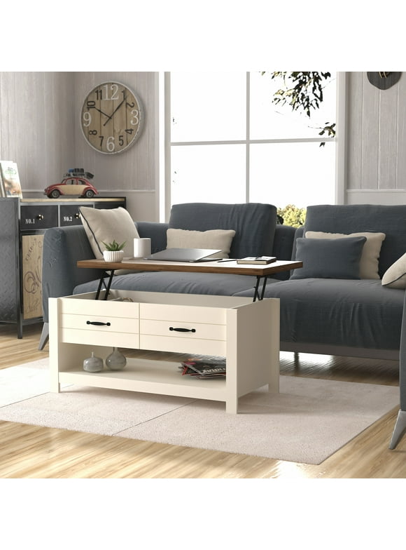 wood drum coffee table walmart