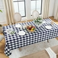 thumbnail image 2 of XINQIHANG Checkered Rectangle Tablecloth-60 x 84 Inch Waterproof, Stain Resistant and Washable Polyester Gingham Table Cloth for Outdoor Picnic, Camping, Kitchen and Dining, Navy Blue and White, 2 of 7