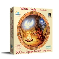 SUNSOUT INC - White Eagle - 500 pc Round Jigsaw Puzzle by Artist: Aron Gadd - Finished Size 19.5" rd - MPN# 21804