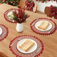 thumbnail image 2 of Unique Bargains Set of 6 Round Farmhouse Placemats for Dining Table Decor Red, 2 of 6