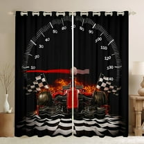 Castle Fairy Racing Car Black Out Curtains for Female Men,Extreme Sport Curtains Pack of 2 (42x63 Each),Geometric Plaid Bedroom Curtains,Super Cozy Room Decor