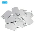thumbnail image 3 of Uxcell Aluminum Blank Tags Rectangle Metal Stamping Blanks Pet ID Label with Key Rings Silver 15Pcs, 3 of 6