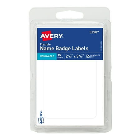 Avery(R) Flexible Adhesive Mini Name Badge Labels, 2-1/3