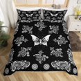 thumbnail image 2 of Erosebridal Housse de Couette Bohème Papillon Paisley Simple, Literie Noir et Blanc Taille Simple, Réversible 2 Pcs (Sans Couette), 2 of 6