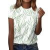 thumbnail image 3 of JULMCOMO Oversized Tshirts for Women Dressy Casual CrewNeck Lightweight Shirts Short Sleeve Blouses Plus Size Comfy Summer Tops Floral Print Clothes Green 2XL, 3 of 6