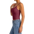 thumbnail image 4 of 2 Pack Women's Spaghetti Strap Crop Cami Tank Tops, U Neck Low Back Slim Fit Sleeveless Layering Camisole, 4 of 8