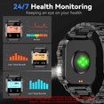 thumbnail image 5 of Smart Watch Bluetooth (Answer/Make Call) 1500mAh 60 days standby Fitness Tracker IP68 Waterproof LED Flashlight body, sprot sleep Monitor, Men Watch, 5 of 8