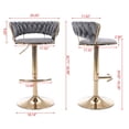 thumbnail image 7 of Swivel Height Adjustable Bar Stools Set of 2, Simple Velvet Bar Stools with Low Back and Gold Base, Counter Height Bar Chairs Luxury Gold Bar Stools for Kitchen Island, Pub and Dining Room, Gray, 7 of 7