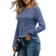 thumbnail image 1 of Camisa de Larga con Encaje para Mujer, Top de Otoño, Moda Elegante, Informal, Tipo Túnica, Suéter, Ropa de . Azul S, 1 of 8