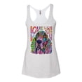 thumbnail image 3 of Wild Bobby, Colorful Beagle | Dogs Love You | Dean Russo Art Animal Lover Tri-Blend Racerback Tank Top, Heather White, Small, 3 of 6