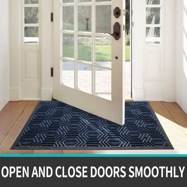 Rubber Door Mat Outdoor Doormat Heavy Duty Floor Rug, 24″X48″ Navy