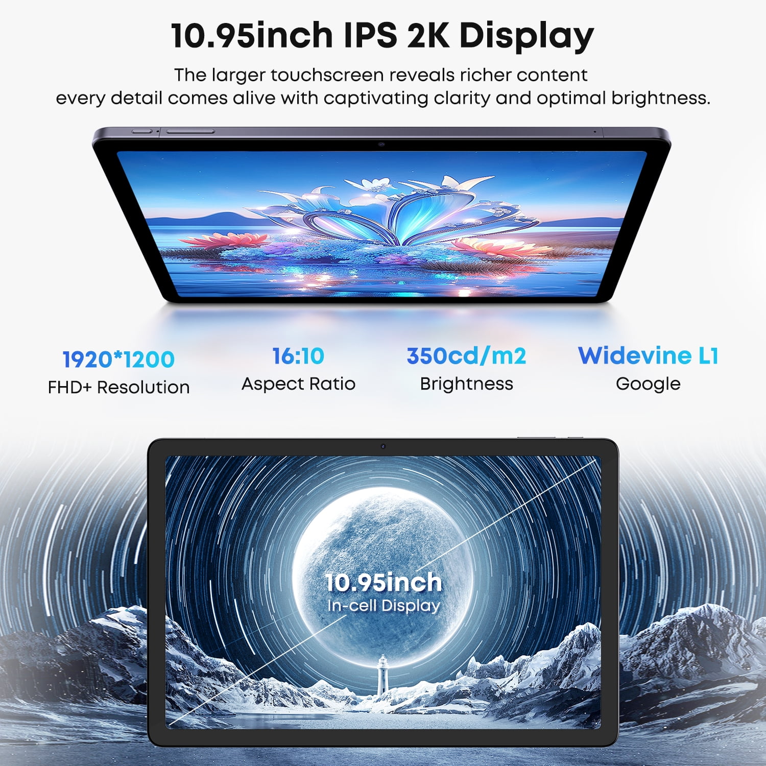 CHUWI 10.95" HiPad 11 Tablet,128GB ROM 6GB RAM,Octa-Core Processor,Micro SIM,Android 14,Gaming Tablet PC,GPS,FM,Phablet Unlocked
