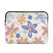 FORMRS 13-13.3 inch Laptop Sleeve Case Soft Carrying Quilted Computer Bag Cover, Blue Retro Flower
