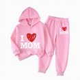 thumbnail image 5 of NOLDARES Kids Boys And Girls Clothes Letter Print Hoodie Sweatshirts and Pant 2Pcs Fall Outfits Set(Y152-Red), 5 of 5