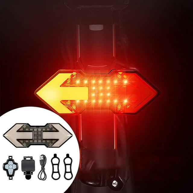 Luz trasera para bicicleta, luces traseras para bicicleta de advertencia de seguridad LED brillantes recargables por USB, control remoto inalámbrico, adecuado para bicicleta de montaña, bicicleta de carretera Sailing Electrónica