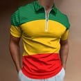 thumbnail image 2 of Ethiopian Flag Men Zipper T-shirt Summer Casual Short Sleeve T-shirt Top, 2 of 7