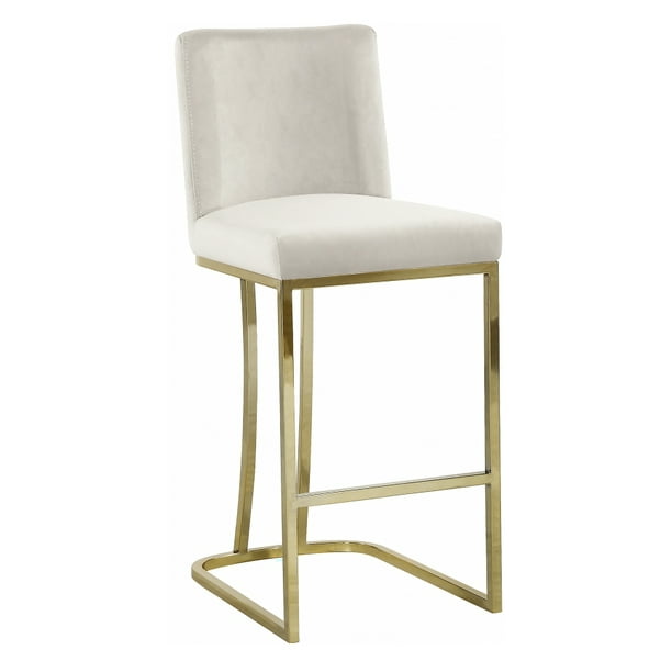 Meridian Furniture Heidi Modern, Cream Bar Stools With Gold Legs