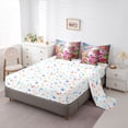 thumbnail image 4 of Erosebridal Pink Kawaii Axolotl 7-Piece Bedding Comforter Set,Colorful Cute Flower King Bedding Sets For Girl Kids,Reversible, 4 of 7