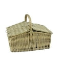 thumbnail image 2 of Northlight 17.75" Hand Woven Natural Willow Insulated 2-Person Picnic Basket and Accessory Set - Gray, 2 of 2