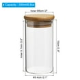 thumbnail image 2 of Uxcell 6.8 oz Glass Jar with Airtight Bamboo Lid Glass Kitchen Container Clear Food Storage Jar 2 Pack (10x5.4cm), 2 of 6