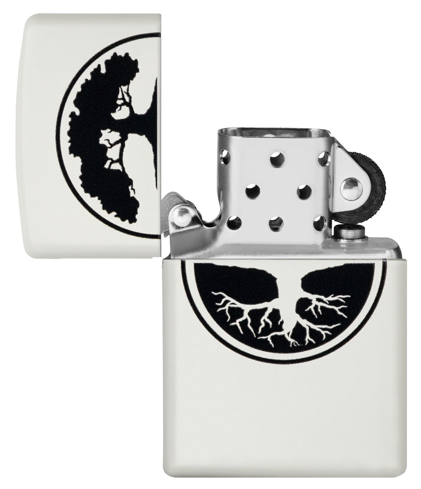 Zippo White Matte Tree of Life Windproof Pocket Lighter