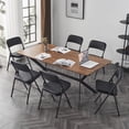 thumbnail image 3 of 6 Pack Metal Folding Chairs with Padded Seat and Back, for Home and Office, Indoor and Outdoor Events Party Wedding, Black, 3 of 9