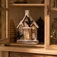 Lighted Vintage Snow Roof Cabin Christmas Decoration Festive Tabletop ...