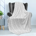thumbnail image 4 of Abstract Soft Flannel Fleece Throw Blanket, Modern Motif of Reshaped Swirl Pastel Grey Minimalistic Lines Pattern, Cozy Plush for Indoor and Outdoor Use, 50" x 70", Pale Taupe and White, by Ambesonne, 4 of 5