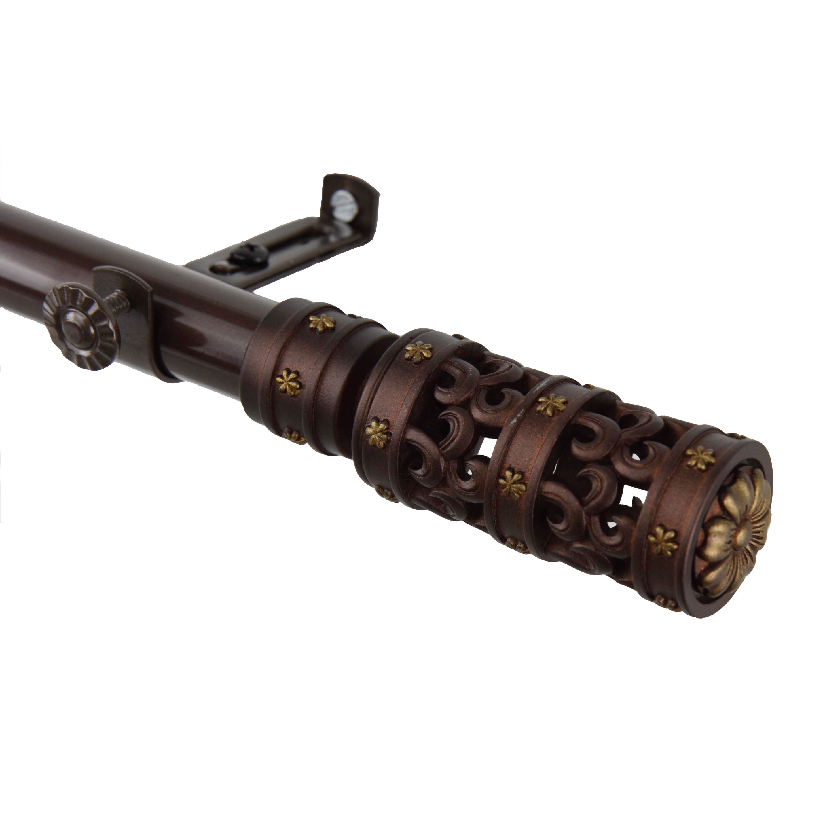 13/16" Dia Adjustable 66-120" Rocco Curtain Rod in Cocoa