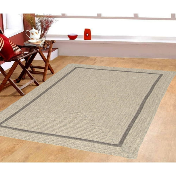 Furnishmyplace Cobblestone Light Gray 100 Wool Braided 7x9 Area Rug Walmart Com Walmart Com