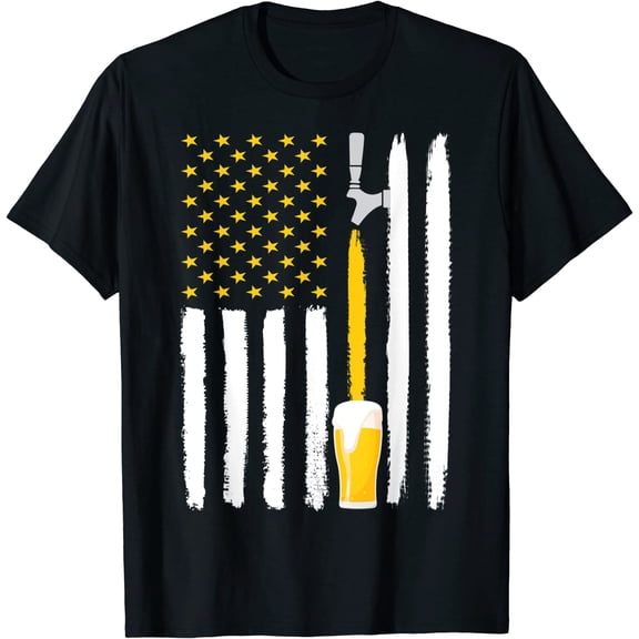 Craft Beer American Flag USA T-Shirt, 4th July Brewery T-Shirt