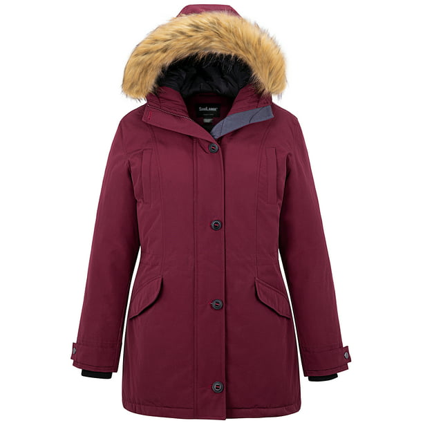 Soularge Women's Plus Size Winter Fleece Insulated Parka Jacket and ...